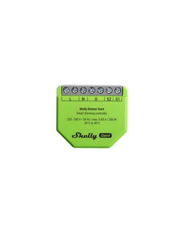 Resigilat Shelly Dimmer Gen4 – Variator Inteligent de Tensiune, Wi-Fi și Bluetooth, Chip Shelly G4, Fără fir de Nul