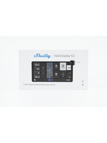 Shelly Wall Display X2i Silber - 6,95" Smart Touch Panel, Wi-Fi 6 & Bluetooth 5.0, Control Hub und 5A Relais