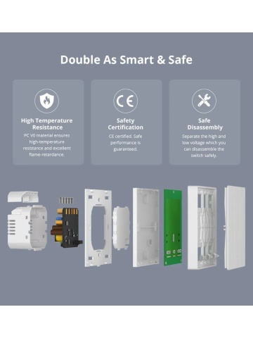 Sonoff M5-2C-86W Smart Switch M5-2C-86W, 2 channels, 10A, Matter protocol, White - Img 5