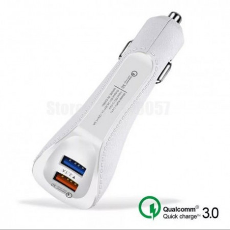 Incarcator Auto, BGTB Cu 2 Porturi USB Quick Charge Qualcomm 3.0, Alb
