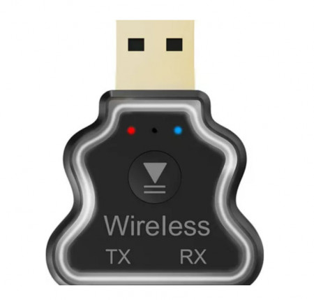 Adaptor Transmitter/Receiver, Audio Wireless M11 3-in-1, Bluetooth 5.0 A2DP Jack 3.5mm, 4.2 x 3.3 x 2.1 cm Negru