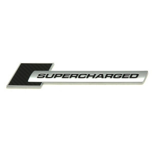 Emblema Auto Reliefata 3D - SUPERCHARGED BLACK, Autoadeziva