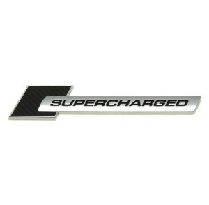 Emblema Auto Reliefata 3D - SUPERCHARGED BLACK, Autoadeziva