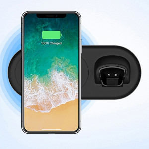 Incarcator Bluetooth Wireless Inteligent, 2 in 1, Negru - Img 6
