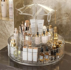 Organizator Cosmetice Rotativ 360° cu Design Elegant – Suport de Machiaj Multifunctional