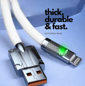 Cablu Incarcare Si Transfer Date 6A 120W USB la USB Type-C / USB-C, Incarcare Rapida, Silicon Moale Anti-Incalcire, 1M - Img 4