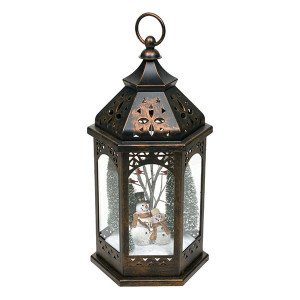 Felinar Decorativ Craciun, Decoratiune Interioara Cu Lumina, 19 x 22 x 42 cm