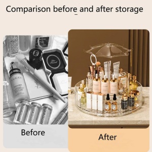 Organizator Cosmetice Rotativ 360° cu Design Elegant – Suport de Machiaj Multifunctional - Img 2