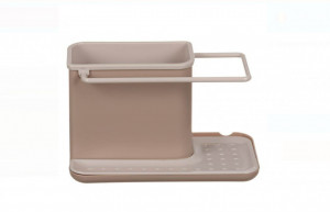 Suport Organizator pentru Chiuveta Multifunctional din Plastic Bej 20.8x11x13cm - Img 1
