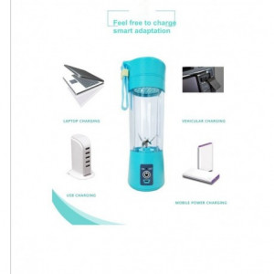 Blender Portabil Cu Acumulator 2000mAH, Lama Inox, Incarcator Usb, 400ML - Img 3