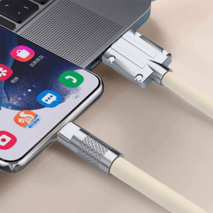 Cablu Incarcare Si Transfer Date 6A 120W USB la USB Type-C / USB-C, Incarcare Rapida, Silicon Moale Anti-Incalcire, 1M - Img 5