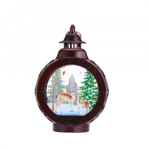 Felinar Decorativ Pentru Craciun, Lumina Led Calda, Diferite Culori, 9x5x13,5cm - Img 8