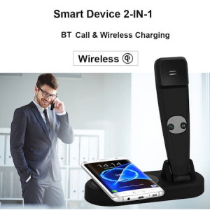 Incarcator Bluetooth Wireless Inteligent, 2 in 1, Negru - Img 8