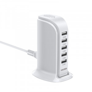 Incarcator HUB Kakusiga, Statie Incarcare, KSC-741 5xUSB 5V/2.4A Alb - Img 6