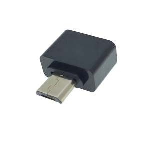 Adaptor OTG USB 2.0 Mama La MicroUSB tata, Alimentare, Conectare Si Transfer De Date, Negru - Img 1