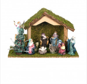 Iesle Figurina, Iesle Craciun Cu Figurine si 5 Led-uri