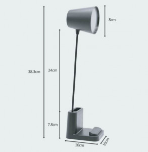 Lampa de Birou USB 3 in 1 cu Statie de Incarcare pentru Telefon Mobil si Carcasa pentru Creion - Img 1