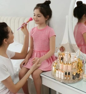 Organizator Cosmetice Rotativ 360° cu Design Elegant – Suport de Machiaj Multifunctional - Img 4