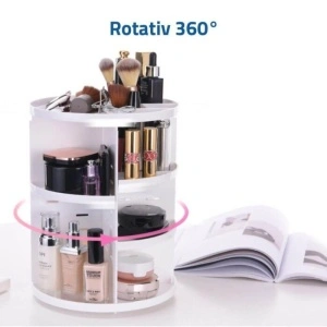 Organizator de produse cosmetice, machiaj rotativ 360 de grade
