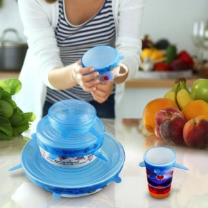 Set Capace Din Silicon, Reutilizabile, Transparent, 6Buc - Img 3