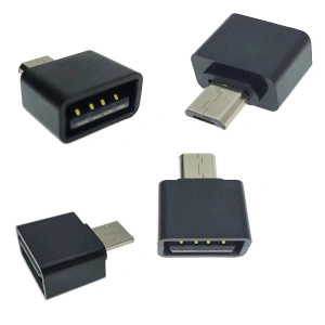 Adaptor OTG USB 2.0 Mama La MicroUSB tata, Alimentare, Conectare Si Transfer De Date, Negru - Img 2