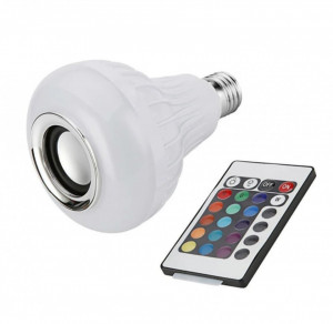 Bec Led RGB , Cu Difuzor Pentru Muzica, Bluetooth 4.0 , Multicolor