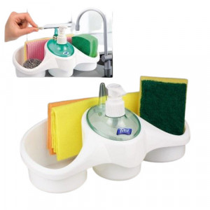 Dispenser Titiz Detergent Vase,cu Suport pentru Burete,Suport Inele Bijuterii Anti Pierdere,Ideal Bucatarie - Img 2