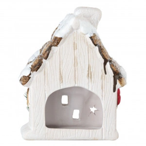 Felinar Ceramic de Craciun, Casa Om de Zapada, PentruLumanare 13x7x16cm - Img 2