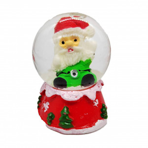 Glob De Craciun Luminos, Cu Lichid Si Efect De Ninsoare, 6 Cm, Mos Rosu - Img 2