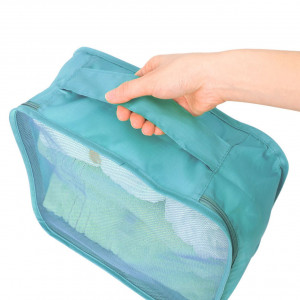 Husa Calatorie,Pentru Accesorii Turcoaz 30x22x12cm - Img 3
