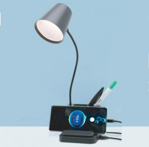 Lampa de Birou USB 3 in 1 cu Statie de Incarcare pentru Telefon Mobil si Carcasa pentru Creion - Img 2