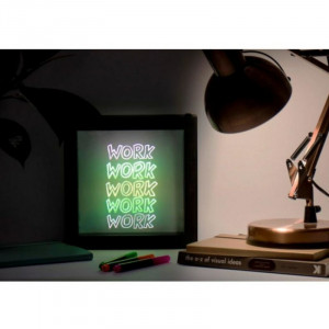 Lampa Rama, Cu Lumina LED Neon,Pentru Mesaje Fluorescente, 23 X 23cm Si 3 Carioci Incluse - Img 1