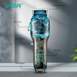 Mașină de Tuns VGR V-685 cu Design Transparent, Design Grafic - Img 3
