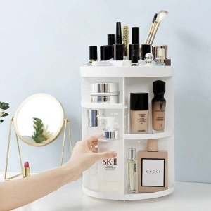 Organizator de produse cosmetice, machiaj rotativ 360 de grade - Img 2