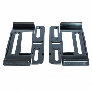 Set Suport Placute Numar Inmatriculare Auto Slim - 4 bucati Fata + Spate, Fara Rama, Negru - Img 1