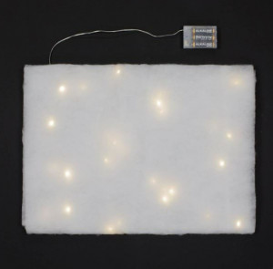 Stofa Decorativa de Craciun Alba cu LED 150x50cm