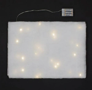 Stofa Decorativa de Craciun Alba cu LED 150x50cm