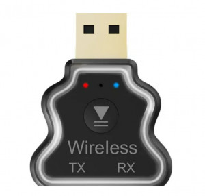 Adaptor Transmitter/Receiver, Audio Wireless M11 3-in-1, Bluetooth 5.0 A2DP Jack 3.5mm, 4.2 x 3.3 x 2.1 cm Negru - Img 1