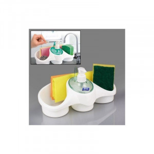 Dispenser Titiz Detergent Vase,cu Suport pentru Burete,Suport Inele Bijuterii Anti Pierdere,Ideal Bucatarie - Img 3