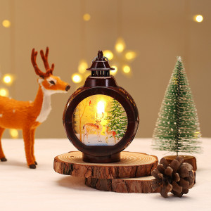 Felinar Decorativ Pentru Craciun, Lumina Led Calda, Diferite Culori, 9x5x13,5cm - Img 2