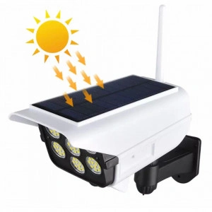 Lampa Solara cu Telecomanda, Camera Falsa, 180W, Senzor De Miscare