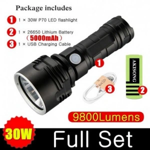 Lanterna LED, 500 Heavy Duty, Acumulator,Vanatoare,Pescuit ,Drumeti,Munte, Excursii - Img 2