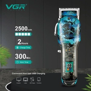 Mașină de Tuns VGR V-685 cu Design Transparent, Design Grafic - Img 4