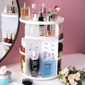 Organizator de produse cosmetice, machiaj rotativ 360 de grade - Img 3