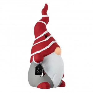 Felinar Ceramic de Craciun Figura Gnome, Pentru Lumanare 15x12x27cm - Img 2