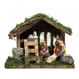 Figura Decorativa, Iesle de Craciun, 21 x 9 x 16 cm, 6 Figurine