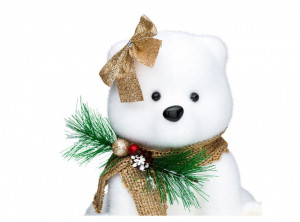 Figurina Decorativa De Craciun, Tip Urs Polar, 22 cm - Img 3