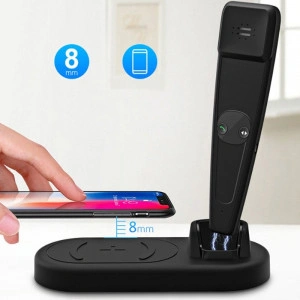 Incarcator Bluetooth Wireless Inteligent, 2 in 1, Negru - Img 2