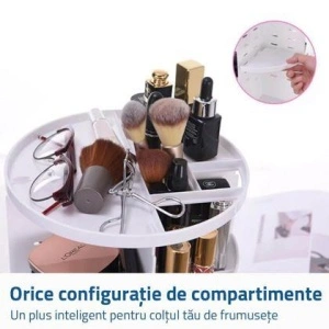 Organizator de produse cosmetice, machiaj rotativ 360 de grade - Img 4
