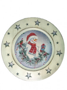 Platou Decorativ Cu Tematica De Craciun, Om Zapada 33 cm
